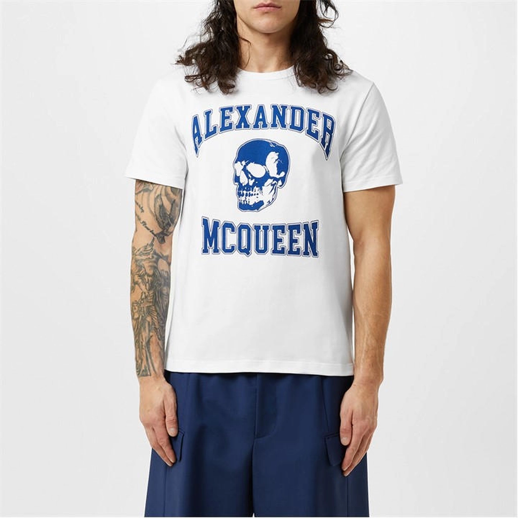 Alexander McQueen Varsity Skull T-Shirt - White
